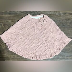 Preloved-Cynthia Rowley Toddler Girls Dusty Rose Poncho, Knit Poncho